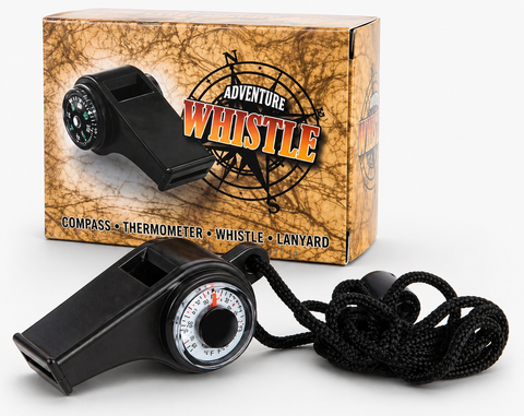 Survival Whistle with Compass & Thermometer