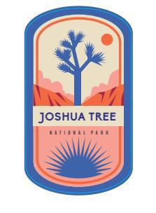S05147 - Blue Border - Joshua Tree - Sticker - Small
