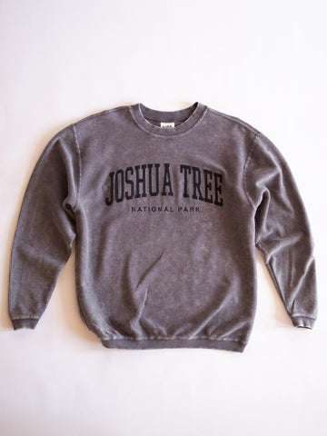 Joshua Tree Embroidered Crew - Charcoal